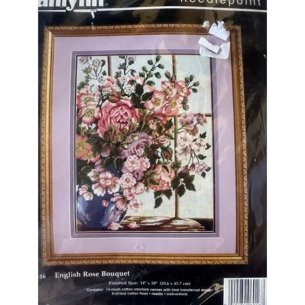 NEW Janlynn Needle Point #06-16 English Rose Bouquet Pretty Flowers needlepoint‎